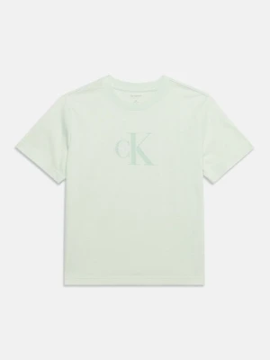 T-shirt z nadrukiem Calvin Klein Jeans jasnozielony