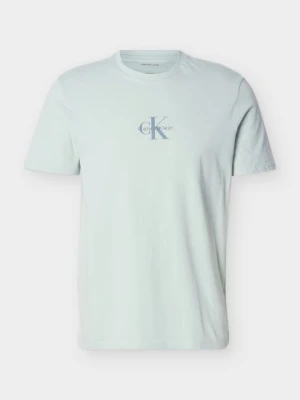 T-shirt z nadrukiem Calvin Klein Jeans miętowy