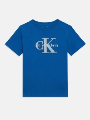 T-shirt z nadrukiem Calvin Klein Jeans niebieski