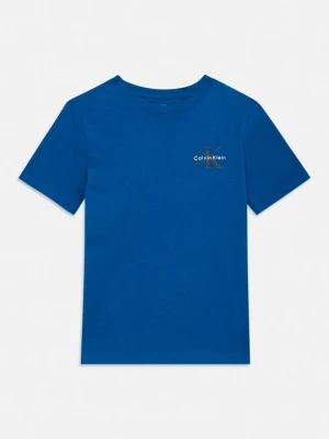 T-shirt z nadrukiem Calvin Klein Jeans niebieski