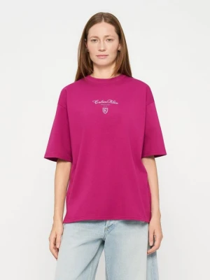 T-shirt z nadrukiem Calvin Klein Jeans różowy