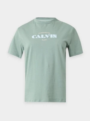 T-shirt z nadrukiem Calvin Klein Jeans zielony