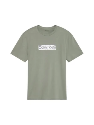 T-shirt z nadrukiem Calvin Klein khaki