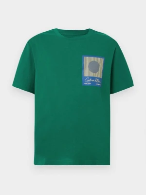 T-shirt z nadrukiem Calvin Klein zielony