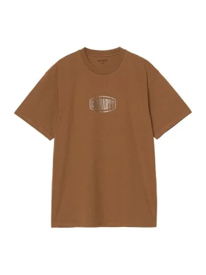 T-shirt z nadrukiem Carhartt WIP brązowy