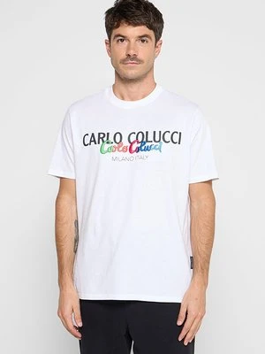 T-shirt z nadrukiem carlo colucci