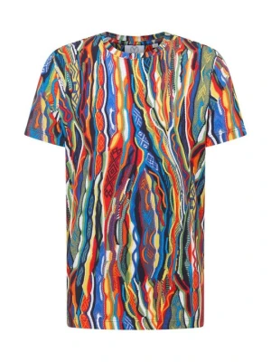 T-shirt z nadrukiem Carlo Colucci granatowy