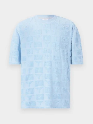 T-shirt z nadrukiem Carlo Colucci niebieski