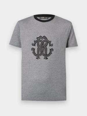 T-shirt z nadrukiem Cavalli UOMO czarny