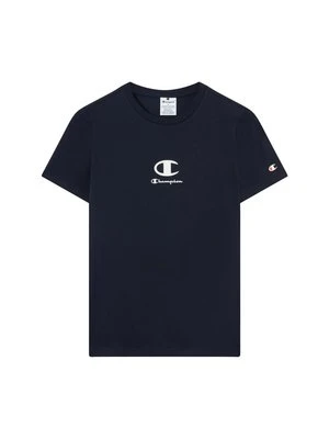 T-shirt z nadrukiem Champion granatowy
