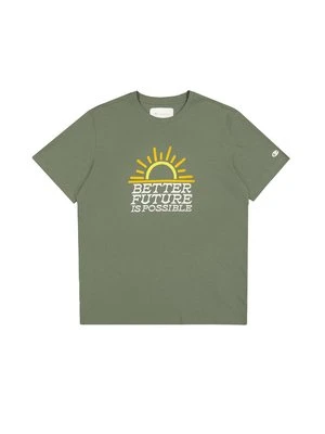 T-shirt z nadrukiem Champion oliwkowy