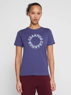 T-shirt z nadrukiem Champion niebieski