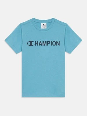 T-shirt z nadrukiem Champion niebieski