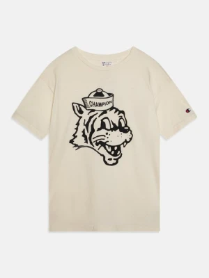 T-shirt z nadrukiem Champion beżowy