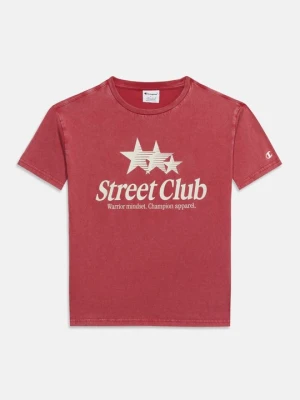 T-shirt z nadrukiem Champion bordowy