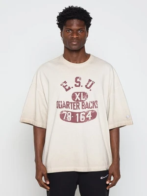 T-shirt z nadrukiem Champion brązowy