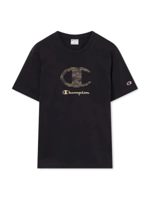 T-shirt z nadrukiem Champion czarny