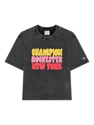 T-shirt z nadrukiem Champion czarny