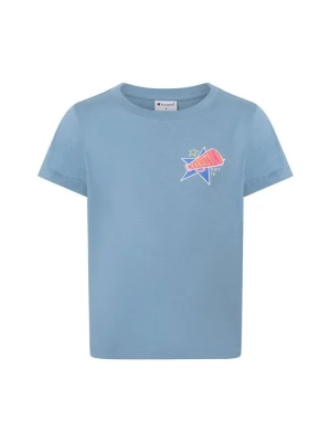 T-shirt z nadrukiem Champion jasnoniebieski