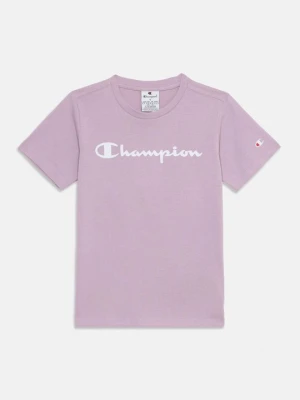 T-shirt z nadrukiem Champion liliowy