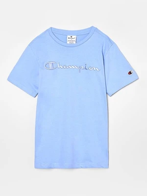T-shirt z nadrukiem Champion niebieski