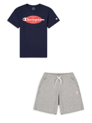 T-shirt z nadrukiem Champion niebieski