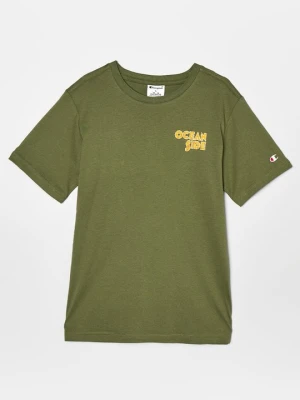 T-shirt z nadrukiem Champion oliwkowy