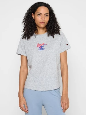 T-shirt z nadrukiem Champion szary
