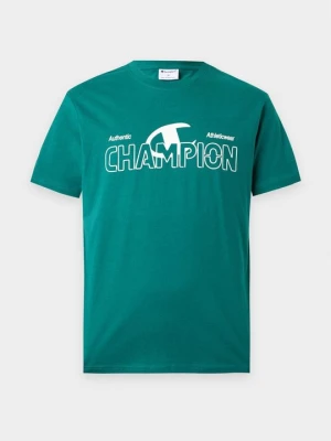 T-shirt z nadrukiem Champion zielony
