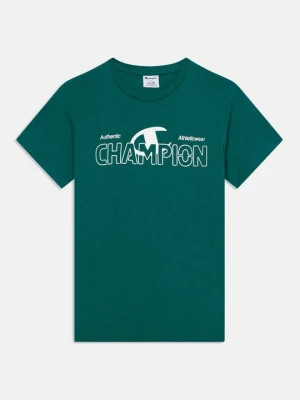 T-shirt z nadrukiem Champion zielony
