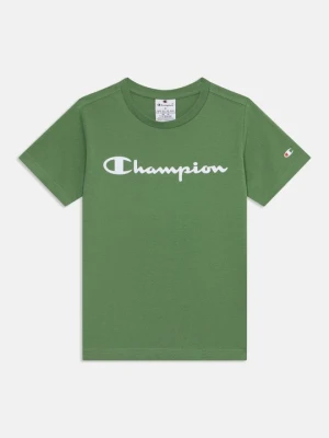 T-shirt z nadrukiem Champion zielony