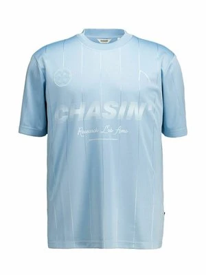 T-shirt z nadrukiem CHASIN' jasnoniebieski