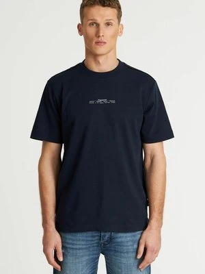 T-shirt z nadrukiem CHASIN' granatowy