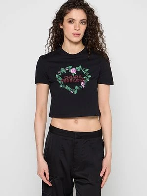 Zdjęcie produktu T-shirt z nadrukiem Chiara Ferragni czarny