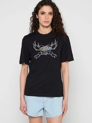T-shirt z nadrukiem Chiara Ferragni czarny