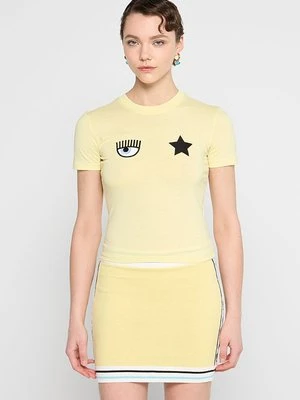 T-shirt z nadrukiem Chiara Ferragni żółty
