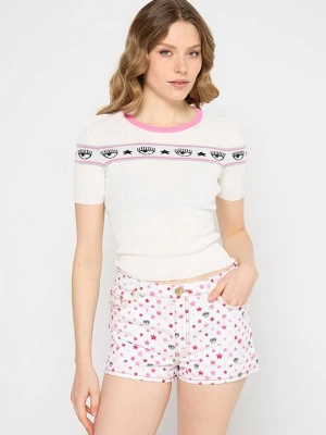 T-shirt z nadrukiem Chiara Ferragni biały