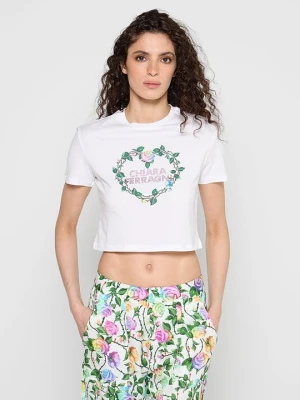 T-shirt z nadrukiem Chiara Ferragni biały