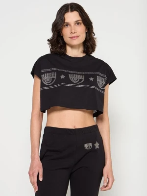 T-shirt z nadrukiem Chiara Ferragni czarny