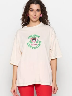 T-shirt z nadrukiem Chiara Ferragni jasnoróżowy