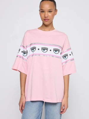 T-shirt z nadrukiem Chiara Ferragni jasnoróżowy