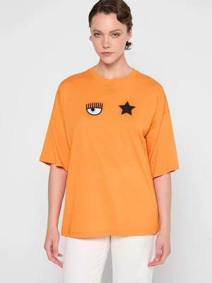 T-shirt z nadrukiem Chiara Ferragni pomarańczowy