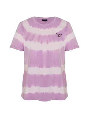 T-shirt z nadrukiem Chiemsee ciemnoliliowy melanż