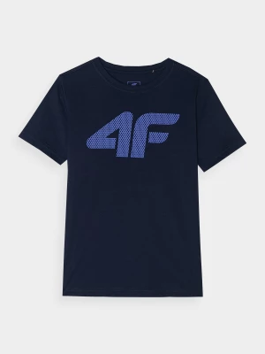 T-shirt z nadrukiem chłopięcy - granatowy 4F