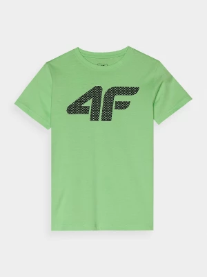 T-shirt z nadrukiem chłopięcy - jasny zielony 4F