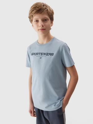 T-shirt z nadrukiem chłopięcy - niebieski 4F