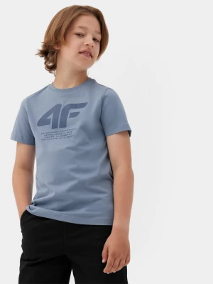 T-shirt z nadrukiem chłopięcy - niebieski 4F