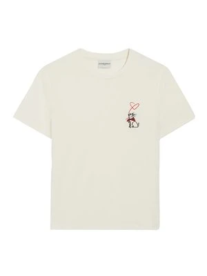 T-shirt z nadrukiem CLAUDIE PIERLOT mleczny