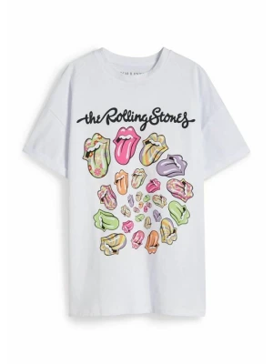 T-shirt z nadrukiem CLOCKHOUSE biały