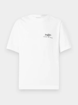 T-shirt z nadrukiem Closed biały